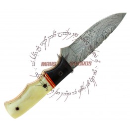 Rebel Wolf Urban Zombie Battle Damascus Steel Knife - 1095 High Carbon